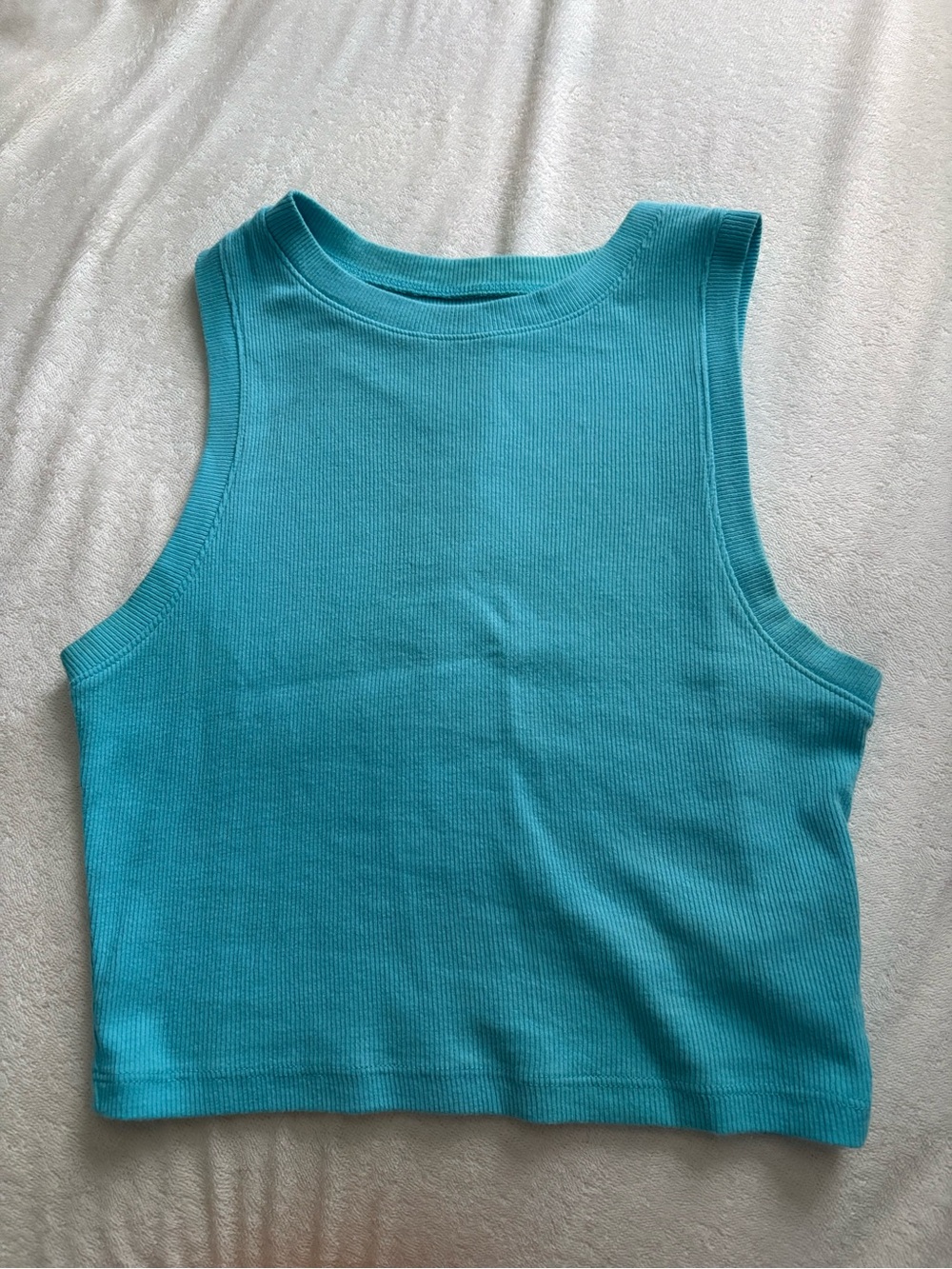 Hollister Sleeveless Ribbed Crop Tank Top - Teal